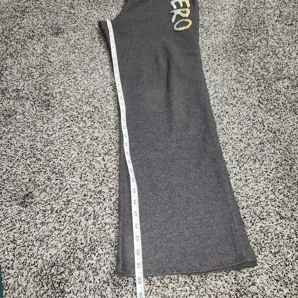 Vtg Y2k Aeropostale Flare Gray Sequin Bling Sweatpants Xl Preppy Chic Mallcore - Picture 2 of 9